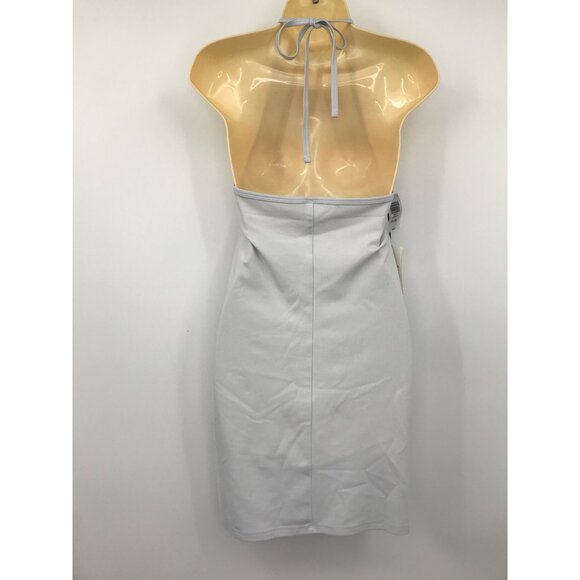 Aritzia Sunday Best Aubrey Halter Dress Light Gray Medium NEW - Picture 5 of 8